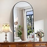 CIRCUMI Arched Wall Mirror, 24"x48" Black Arched Mirror with Tempered Glass, Metal Frame, Large Size for Bathroom, Living Roo