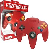 Old Skool Classic Wired Controller Compatible with Nintendo 64, Red Gamepad | Compatible With Nintendo 64, N64, Wired Connection, Controller Accessory, Joystick Control, Red