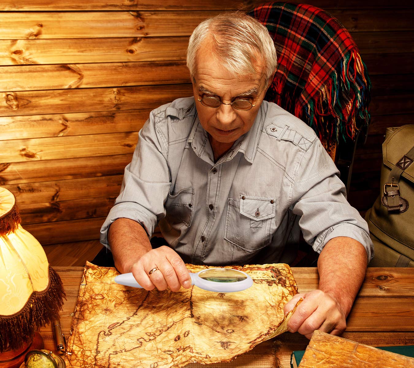 Magnifying Glass 3X 6X Aspheric Multifocal Lens Set,LED Light with USB Charging .Best Magnifier for Reading Books,Jewelry, Map & Low Vision or Seniors Macular Degeneration.