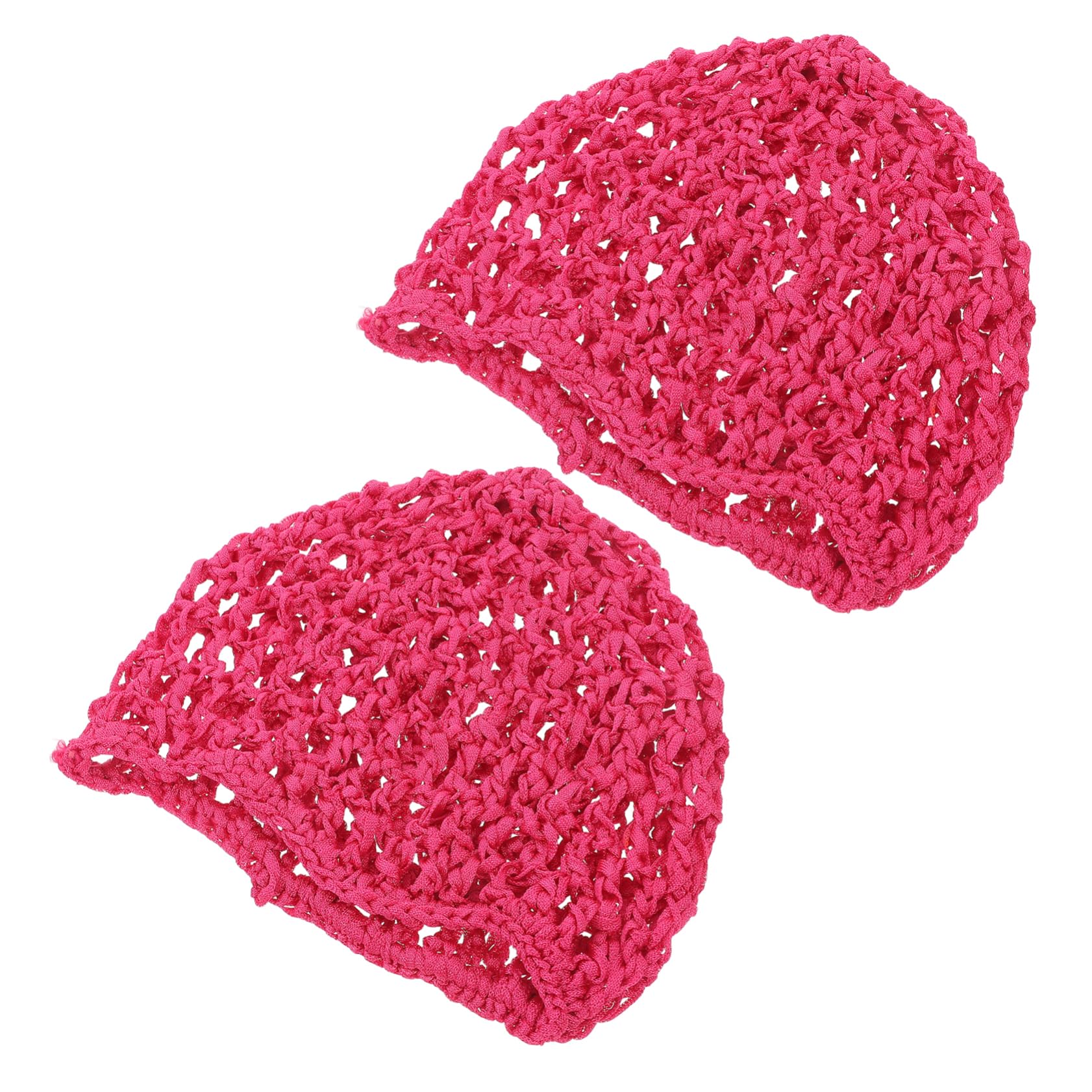 WOONEKY 2Pcs Crochet Hair Net for Women Breathable Mesh Sleeping Caps Elegant Hair Care Products for Stylish and Design Comfortable Sleepwear Accessories