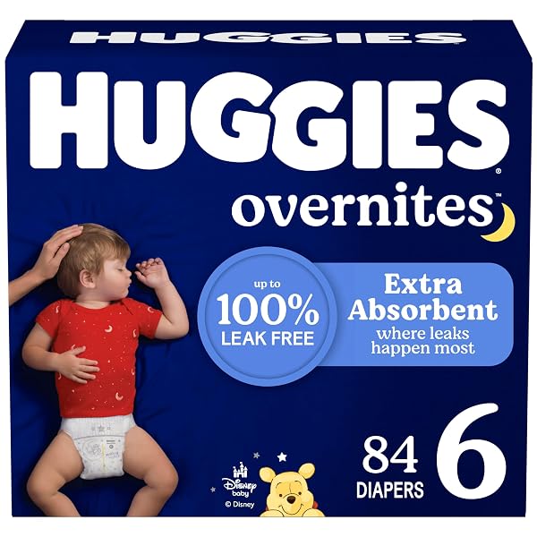 HUGGIES SIZE 6 OVERNITES BABY DIAPERS: OVERNIGHT DIAPERS,...