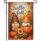 Blissyard Garden Flags 12x18 Inch Halloween Garden Flag Double-Sided Fall Gnome Pumpkin Sunflower Outdoor Yard Sign Trick or Treat Seasonal Porch Lawn Decor