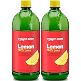 Amazon Brand - Happy Belly 100% Lemon Juice, 32 fl oz Bottle (Pack of 2)