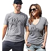 Personalized Mr. and Mrs. Custom Wedding Couples Shirt Set Anniversary Shirts for Married Couples Just Married Shirts Gift Black