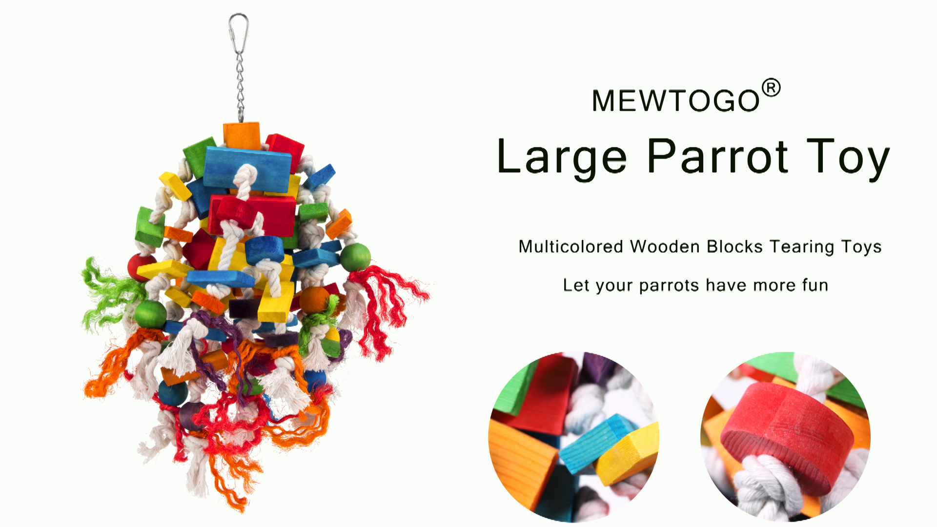 4 MEWTOGO+Large+Parrot+Toy+Multicolored