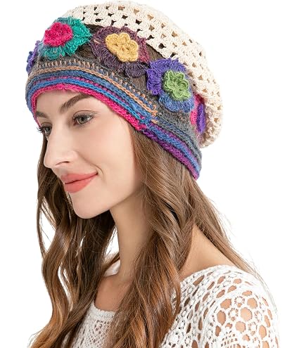 C.C Multi Color Crochet Beanie & Headwrap for Women Unisex  display picture 3