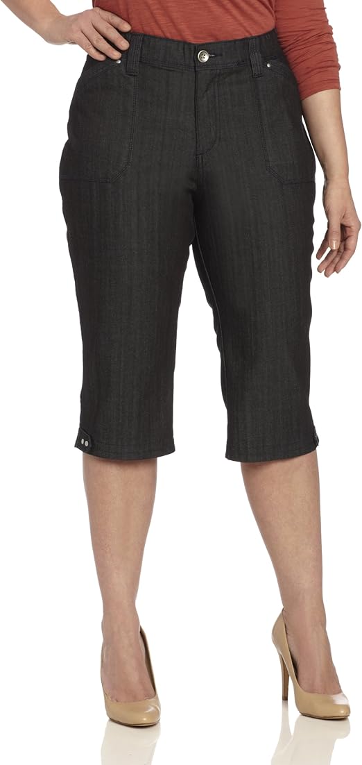 Lee Women's PlusSize Comfort Fit Delancey Skimmer Capri Pant, Rinse