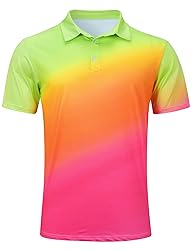 uideazone Mens Neon Golf Shirt Athletic Slim Fit