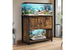 Tatub 40-50 Gallon Fish Tank Stand with Cabinet, Metal Aquarium Stand for Accessories Storage, Reptile Tank Turtle Terrariums Table Bearable 1000LBS, Accommodates 2 Aquariums