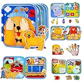 BizyKoady Toddler Busy Book for 1-3, Montessori Felt Busy Book, Busy Board for 1+ Year Old, Toddler Airplane Travel Toys, Educational Learning Activity Books, Girl & Boy Birthday Gift