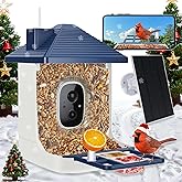 Smart Bird Feeder with Camera,AI Identify Species,Bird House with Solar Powered,Instant Arrival Alerts,2K HD Capture Video Live View,Gift for Birds Lover (Indigo Blue)