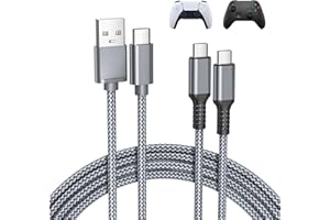 Basesailor Charger Cord for PS5/PS5 Pro Controller,Xbox Series X/S,USB A to Type C Charging Cable 6.6FT 2Pack Replacement for Elite Series 2 Controller,Nintendo Switch 2/OLED,PlayStation 5 DualSense