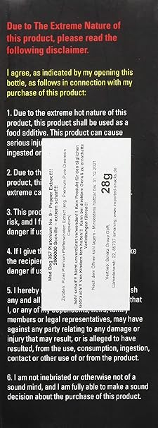 357 Mad Dog Plutonium 9 Mio Scoville Chili Pepper Extrakt 28g Scharfe 10 Amazon De Grocery