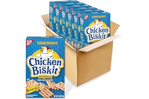 NABISCO Chicken in a Biskit Original Baked Snack Crackers, Bulk Lunch Snacks, 6 - 7.5 oz Boxes