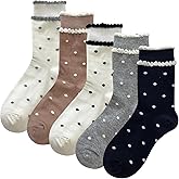 Daphene Women's Cute Crew Socks All Season | Premium Combed Cotton Breathable Cozy Soft | Fun Cartoon Designs | Holiday Gift