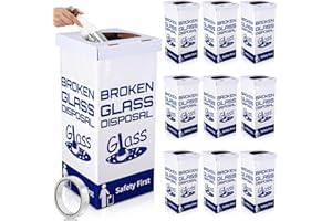 Resurhang 10 Sets Cardboard Broken Glass Disposal Box Floor Model Laboratory Safe Trash Can for Glass Sharps Disposable Garbage Disposal Container Cartons Trash Bins (12" L X 12" W X 27" H)