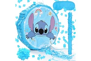 GENERIC 16IN Alien Dog Pina-ta Large Pull String Pina-ta with Blindfold, Bat and Filler for Kids Boys Girls Party and Baby Shower Reveal Supplies Carnival Activity Decorations