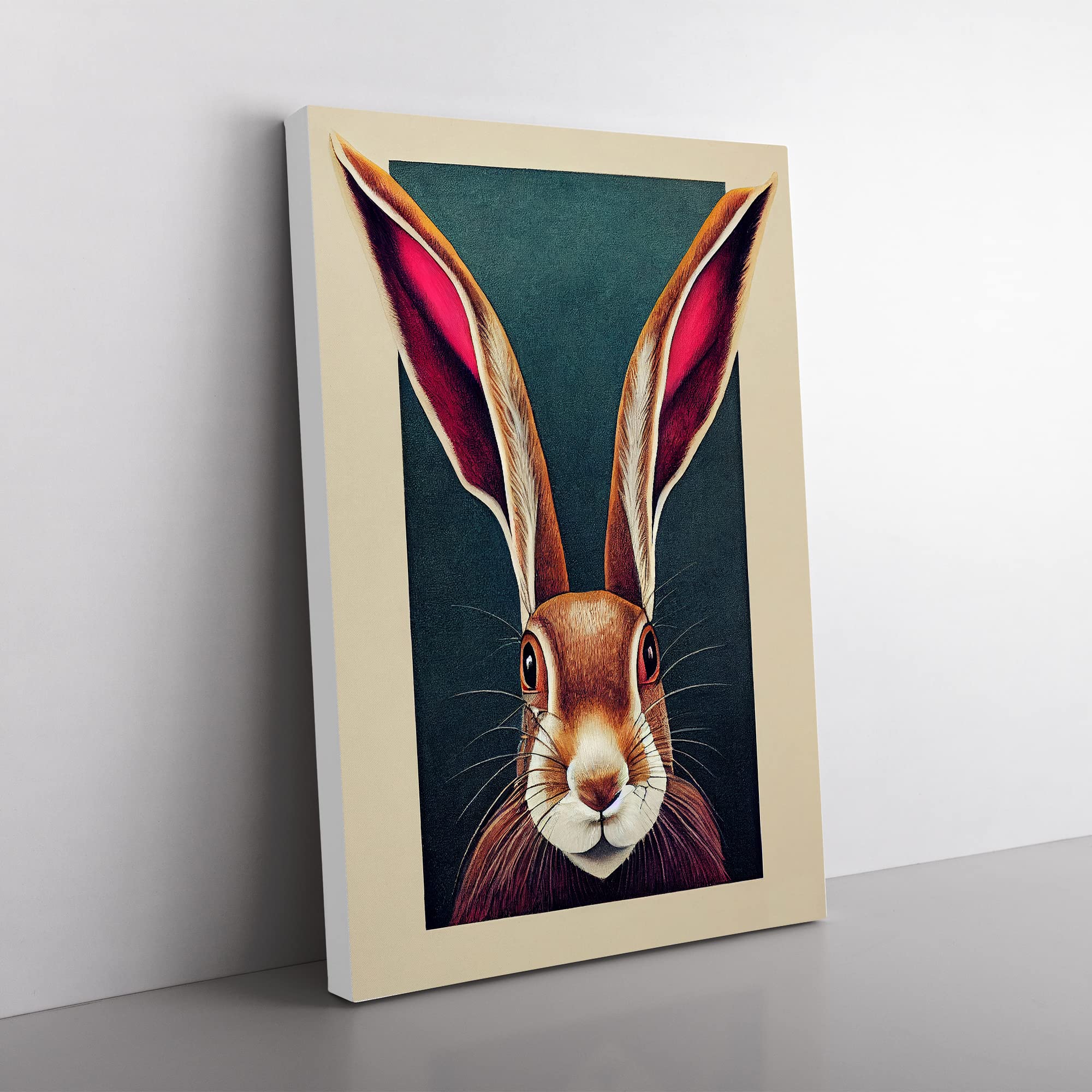 View Of A Hare Canvas Wall Art Print Ready to Hang, Framed Picture for Living Room Bedroom Home Office Décor, 50x35 cm (20x14 Inch)