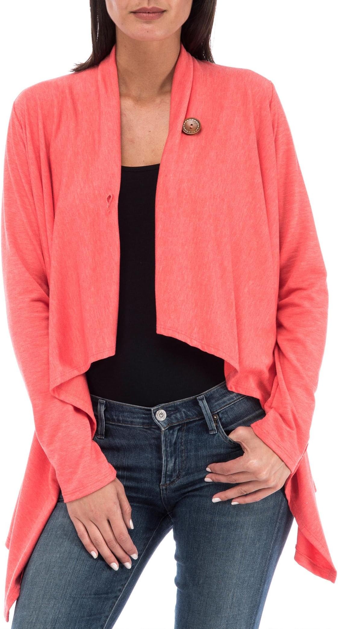 Bobeau Women’s One Button Wrap Cardigan Comfy, Cute & Stretchable Sweater