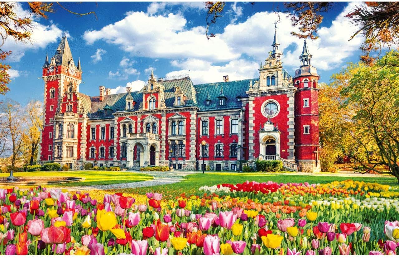 Flower Castle Puzzle 1000 Piece Jigsaw Puzzles for Adults Kids Large Puzzle Game Toys Gift