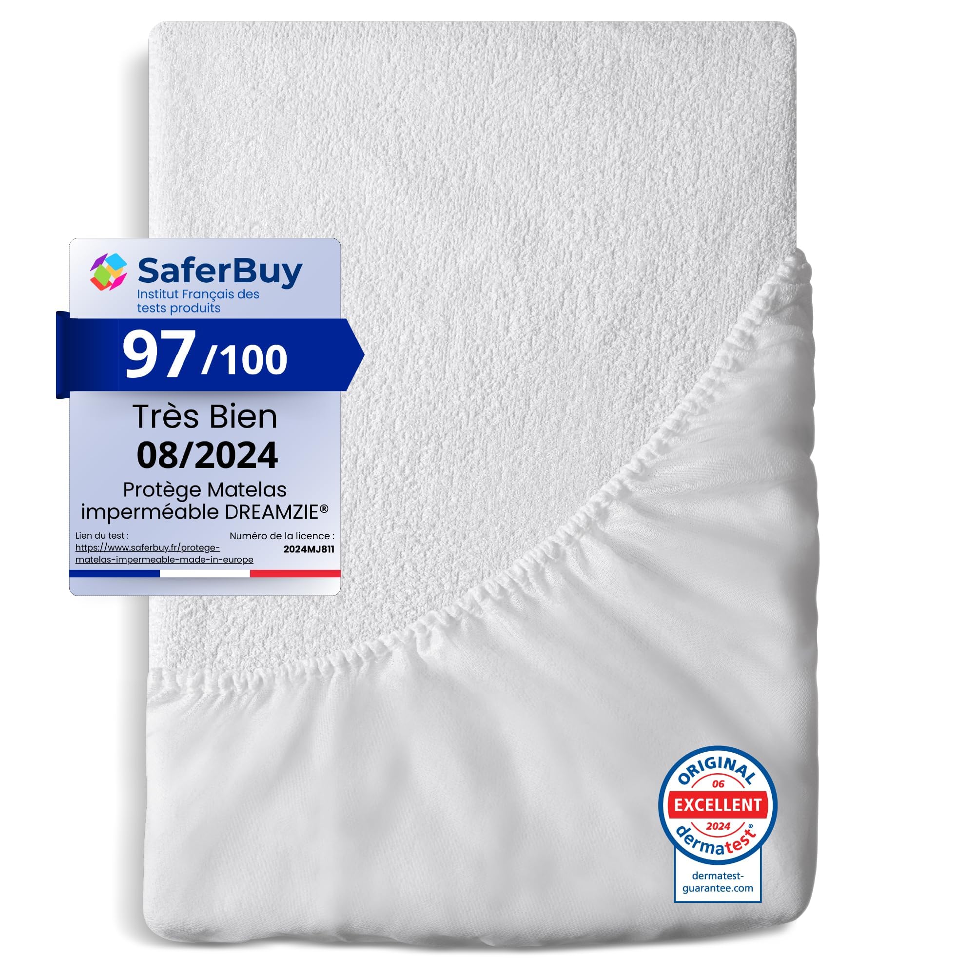 Dreamzie Waterproof Kingsize Mattress Protectors 150 x 190 cm (Made in EU and OEKO TEX) - Mattress Protector 28cm Deep (5ft x 6ft 3")