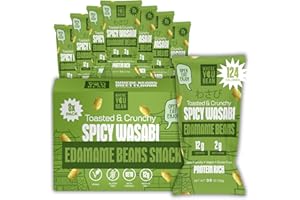 Where You Bean Edamame Beans Snack (Spicy Wasabi) - Crunchy and Dry Roasted Edamame Beans - High Protein Snacks, Keto and Vegan Healthy Snacks for Adults & Low Carb Asian Snack 0.9 oz (Pack of 8)