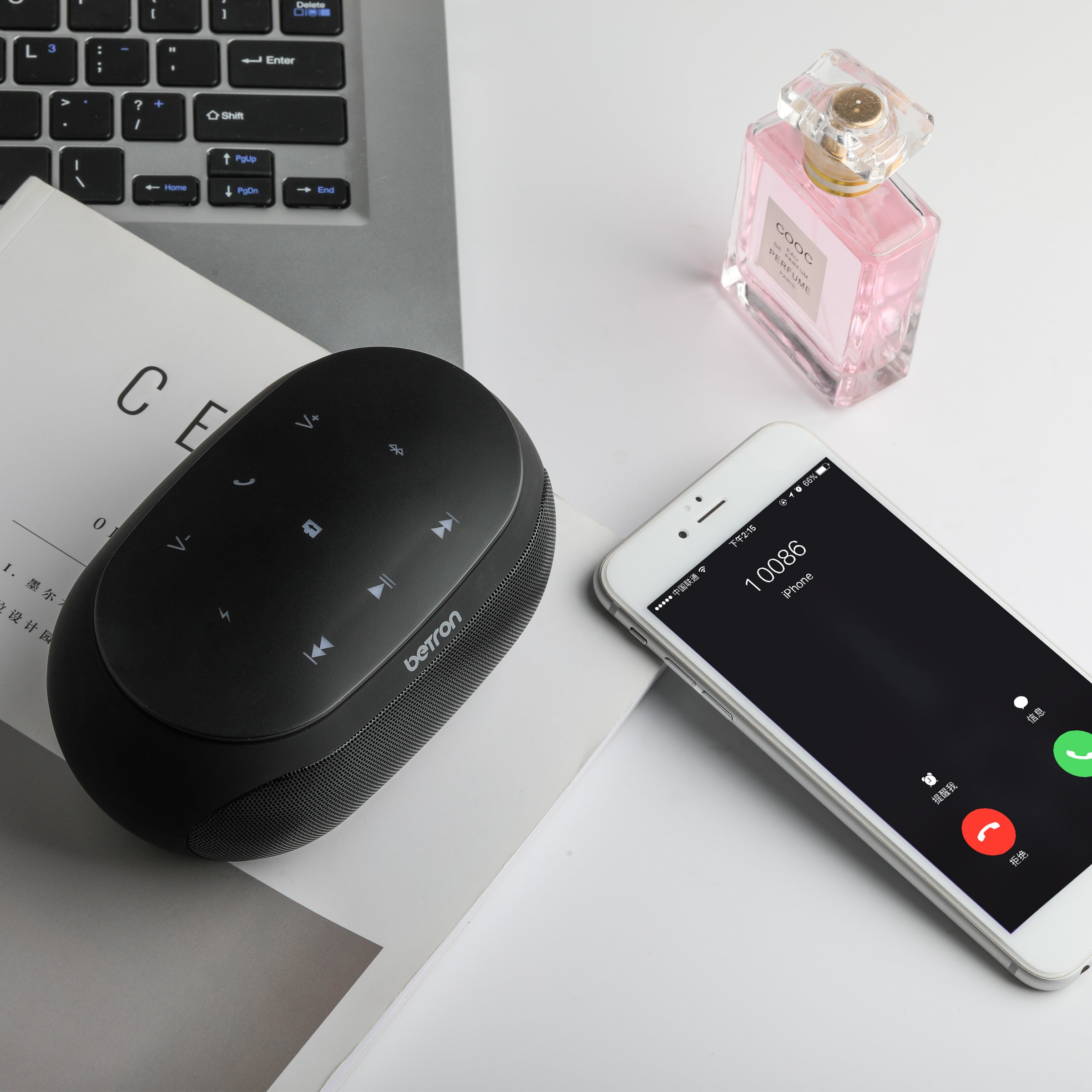 Betron NR200 Bluetooth Stereo Speaker, 9 Watt Dual Driver, Built in Microphone for Calls