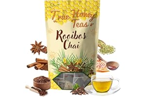 TRUE HONEY TEAS True Honey Rooibos Chai Tea Bags - Providing Herbal Wellness - All Natural Organic Rooibos, Cinnamon, Clove, Coriander, Anise and Fennel - Blended with Honey Crystals Blended - 24 Count
