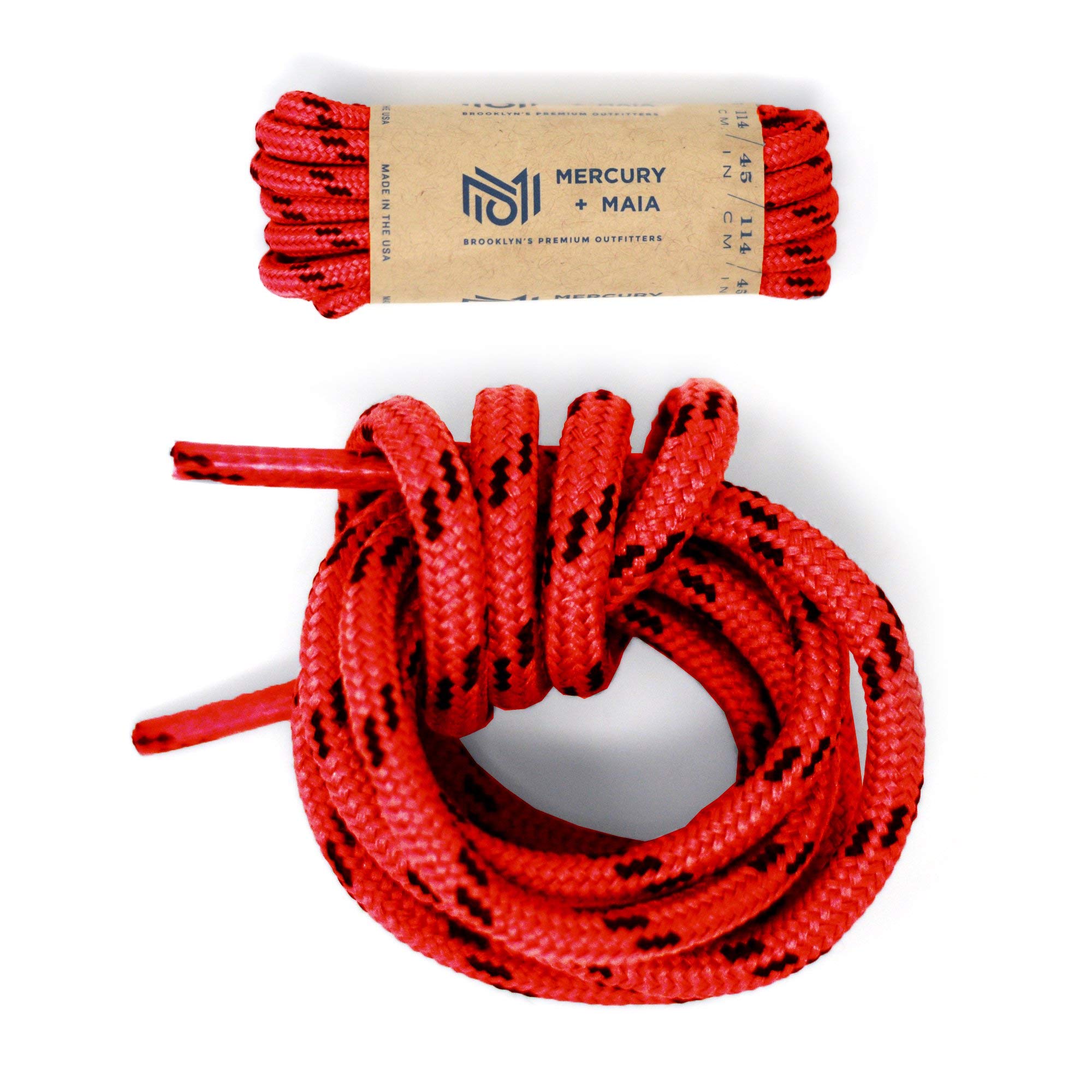 Mercury + Maia Honey Badger Laces w/Kevlar - Red and Black -USA Made