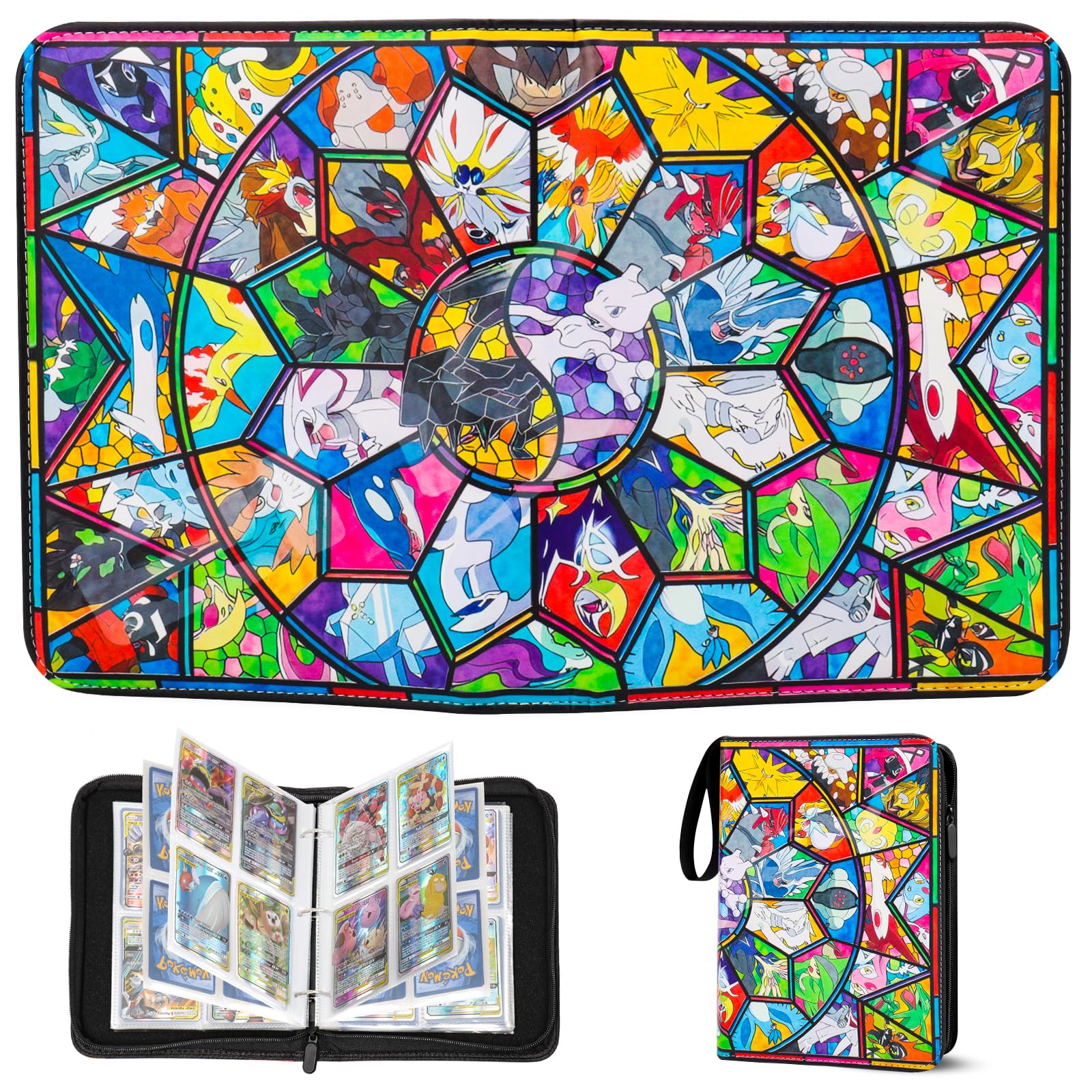 Card Binder for Kids,Trading Card Binder 9 Pocket 50 Pages 900 Cards Capacity,Portable Waterproof PU Card Binder Folder,Collectible Card Album This is the perfect for boys and girls