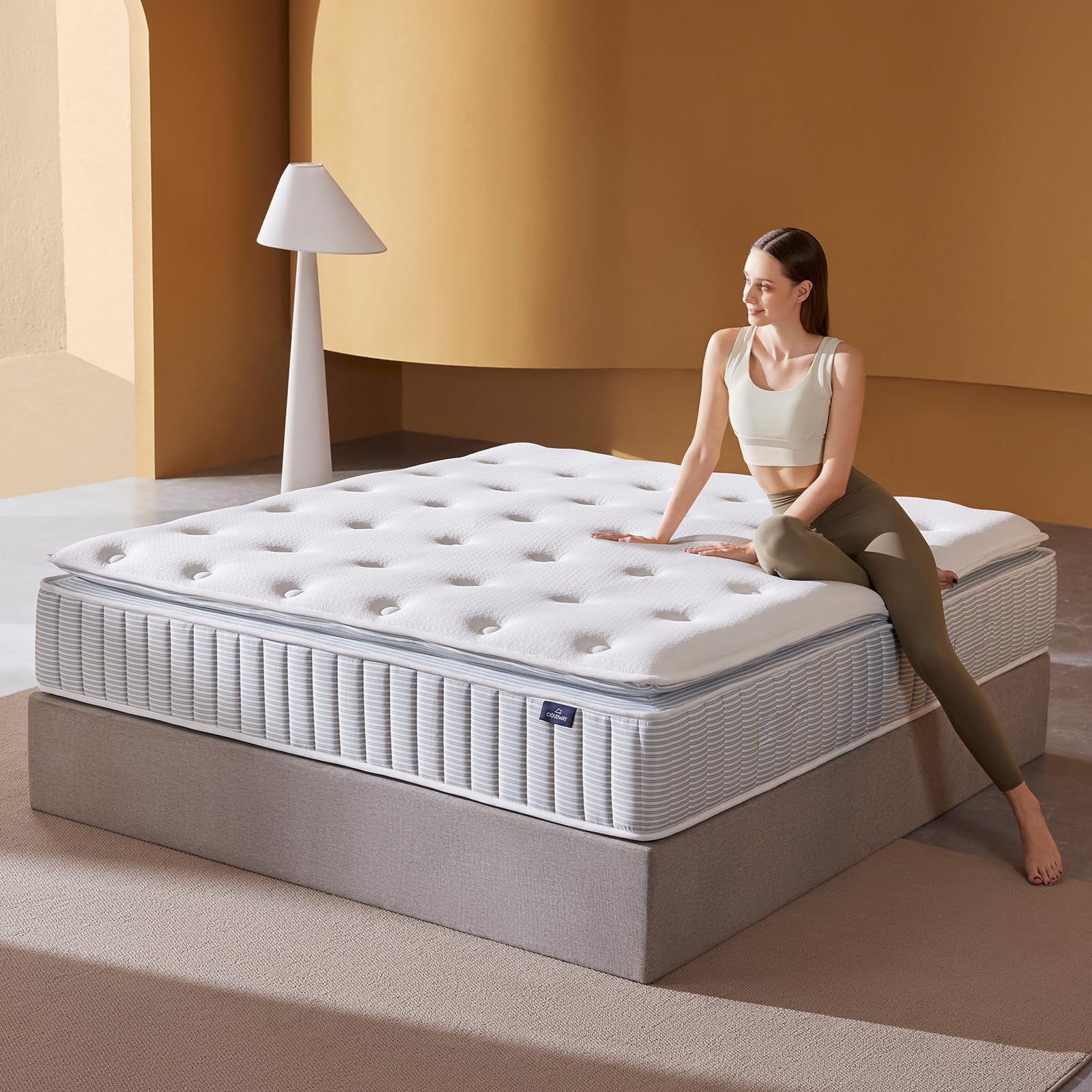 Photo 1 of CIOUDWAY – Queen Mattress 14 Inch – Real Hybrid Mattress with Dual-Cooling, 2” Ventilated PCM Memory Foam, Reinforced Edge Support, Zoned Coils for Pressure Relief and No Motion Transfer