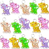 Roaqua 20 Packs Bulk Mini Pop Leopards Keychain fidgets Bubble hoilday Summer Party Favors Classroom Students Gifts Teacher
