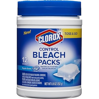 Clorox Control Bleach Packs, Regular Laundry Packs, 12 Count