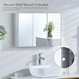 Bath Vida Tiano Triple Mirror Wall Mounted Stainless Steel Bathroom Cabinet view 2