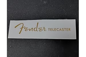 1PC Suitable For Fender Tele Guitar Headstock Logo Metal Sticker - Gold UV Decal, Removable DIY Logo for Electric Guitars