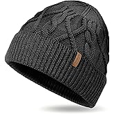 100% Merino Wool Beanie for Men Women, Knit Cuffed Winter Hat, Lightweight Warm Breathable Cap, Unisex Outdoor Gift
