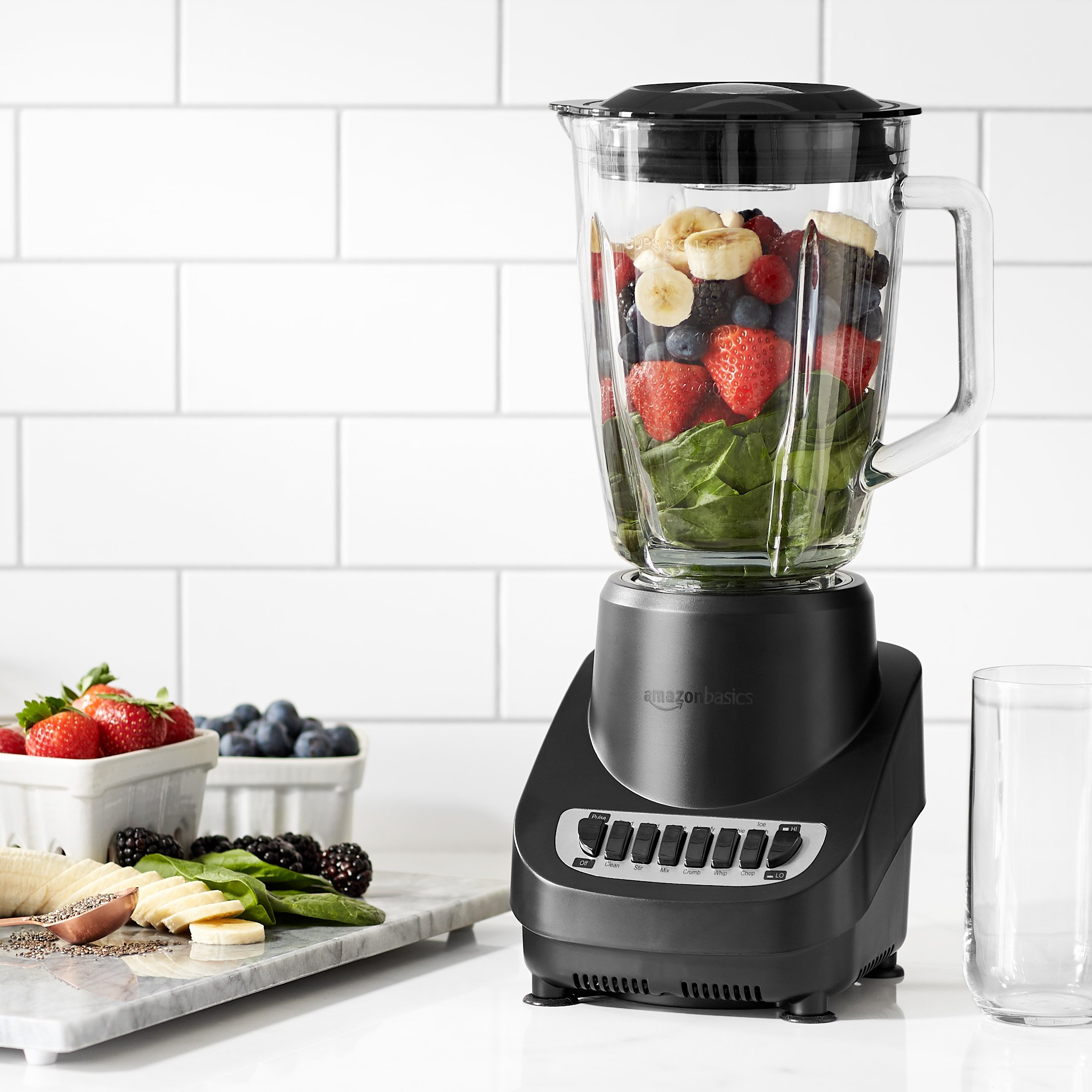AmazonBasics 12Speed Blender with Glass Jar 689998470257 eBay