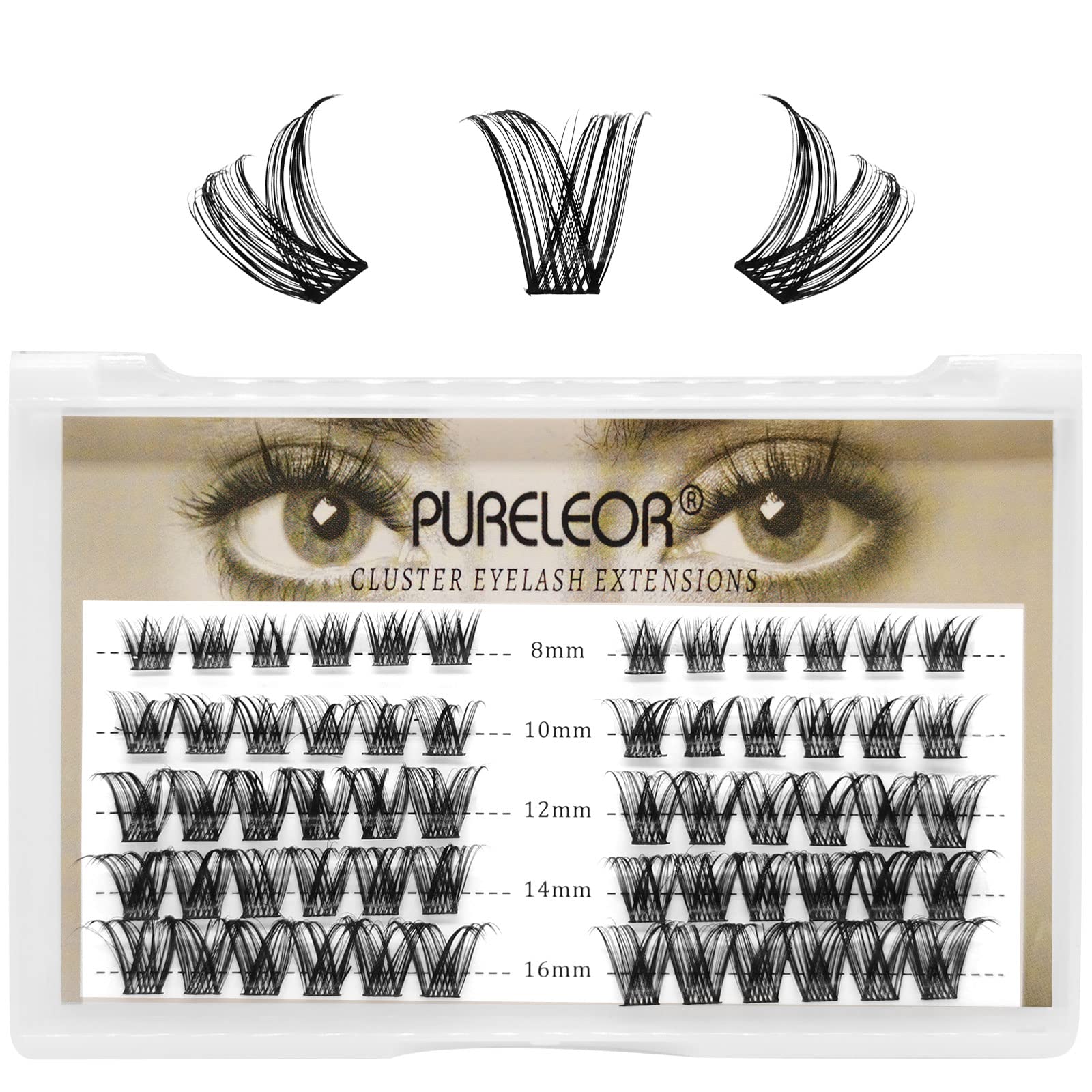 Cluster Eyelashes 60pcs Individual Lash Extensions D Curl Mixed Lengths Eyelashes Individual Natural Fluffy DIY Lash Pack Soft Cluster Lashes (8-16mm-Mixed FD09) — image 1