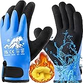 PROGANDA 100% Waterproof Winter Work Gloves, Fleece Liner Thermal Work Gloves, Cold Weather Gardening Car Outdoor