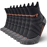 mqamex Athletic Socks Men Size 9-13,White Ankle Running Socks with Arch Support,Sport Quarter Socks,4 Pairs