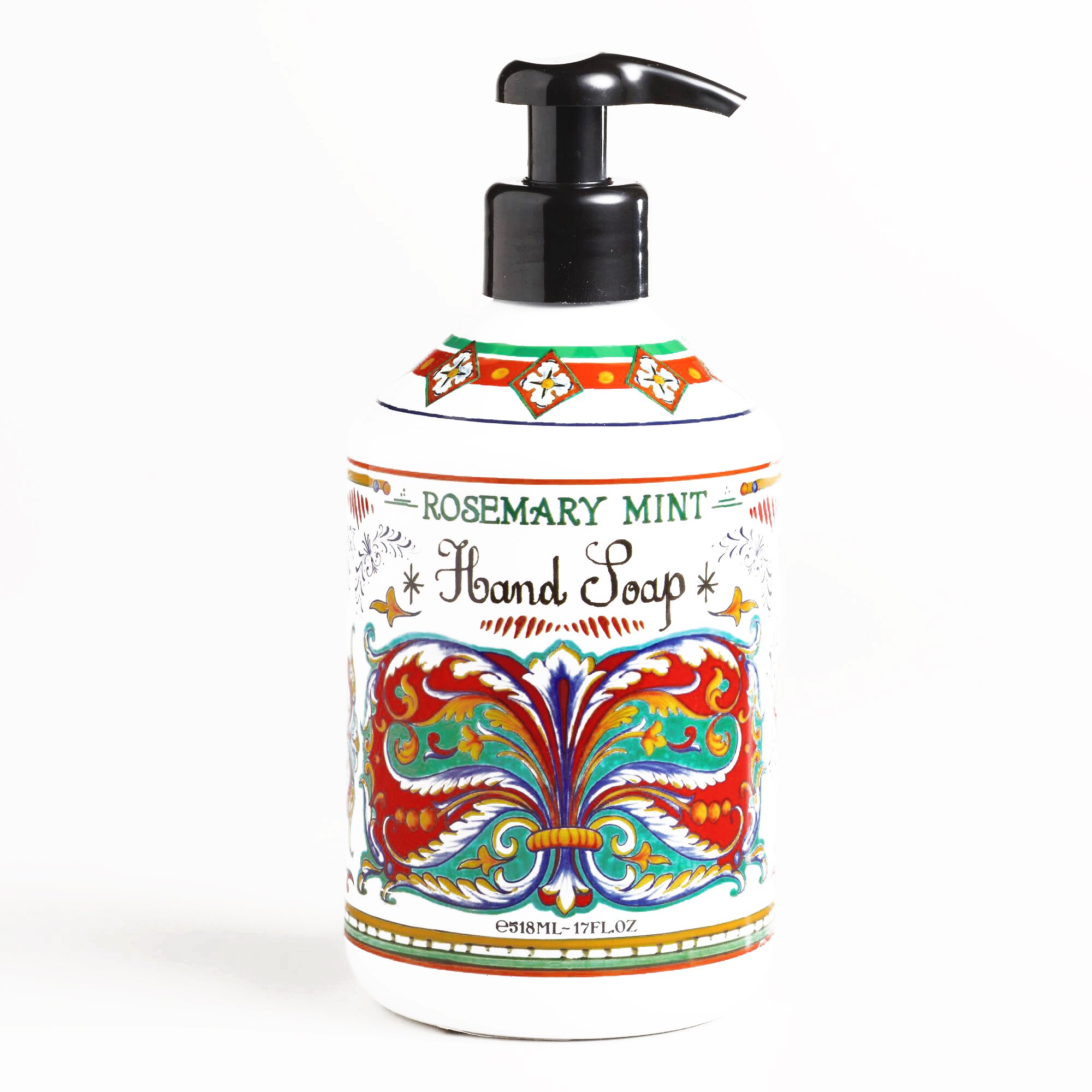 17 oz Italian Deruta Hand Wash Soap Pump Orange Blossom