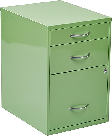 Amazon Com Osp Home Furnishings 3 Drawer Metal File Cabinet Green Finish Furniture Decor