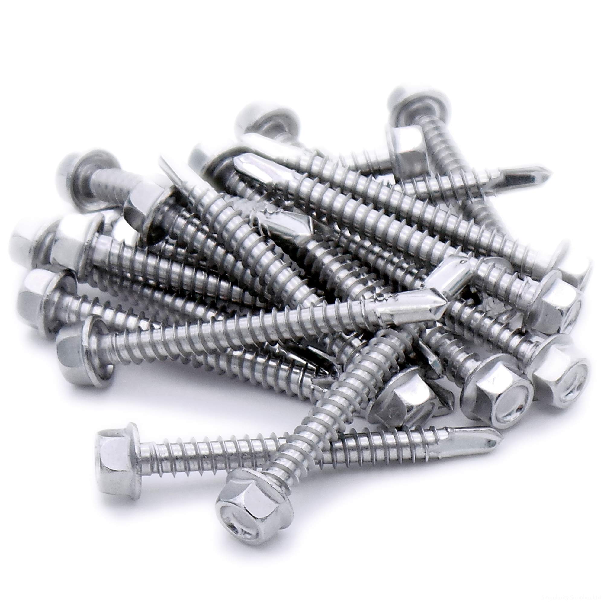 No.8 x 1 (4.2mm x 25mm) Hex Self-Drilling Screw (Flanged) - Stainless Steel (A2) (Pack of 20)