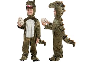 Spooktacular Creations Halloween Realistic T-rex Costume Outfit Dinosaur Jumpsuit with Egg for Kids Toddler Dress-up Party