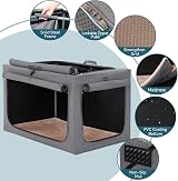 Petsfit Soft Dog Kennel with Thick Mat Adjustable Frame 100x64x63 Grey view 4