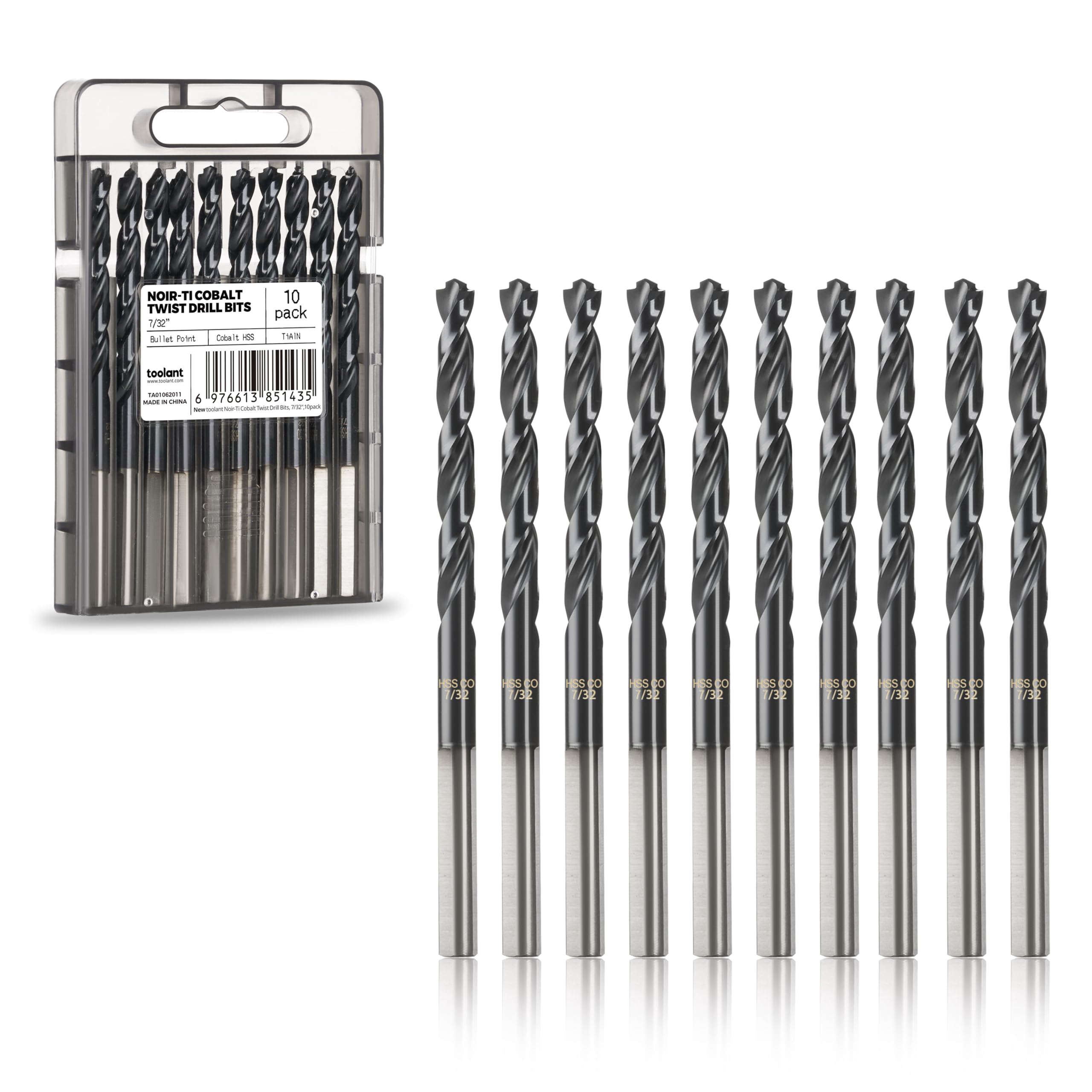 toolant 7/32" Cobalt Drill Bit Set(Pro) Titanium