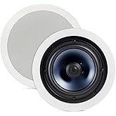 Polk Audio RC80i 2-Way Premium In Ceiling Speakers 8" Round (Set of 2) Perfect for Damp and Humid Indoor/Outdoor Placement - Bluetooth Ceiling Speakers