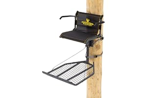 RIVERS EDGE ARDISAM Rivers Edge® Lounger Lever-Action Hang-On Treestand, Easy to Hang, Seat and Platform Leveling, Flip-Up TearTuff Mesh Seat, 24” x 36” Platform, Vinyl Dipped Armrests, RE521