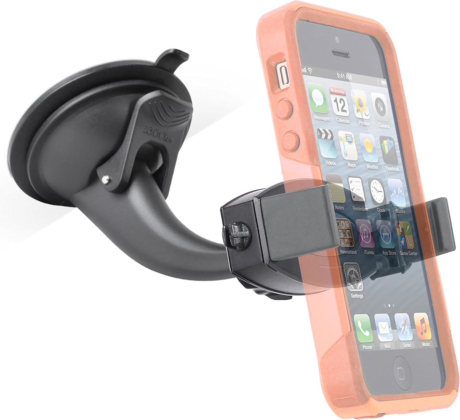 iBolt miniPro Universal In-Car Dock Suction Holder Compatible with Samsung Smartphones and iPhones - Black - Image 5