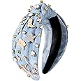 MOLOCH Western Headband Cowgirl Headband for Women Cowboy Boot Hat Stars Knotted Head Band Crystal Jeweled Top Knot Hairband Western Country Concert Hair Accessories Bachelorette Outfit Gifts